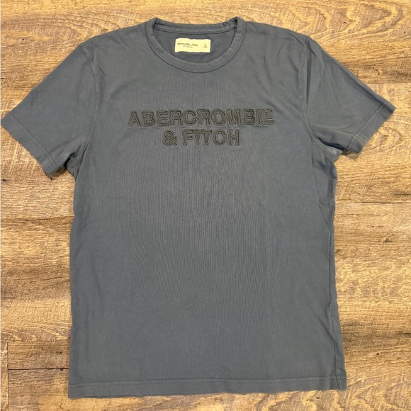Abercrombie & Fitch Blue Faded Washed  T-shirt Size Large - Picture 1 of 6
